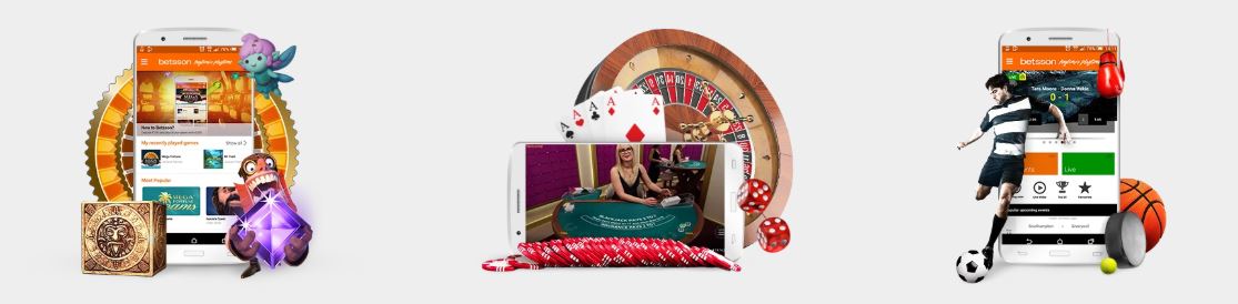 Betsson mobil app spel med roulett sport och live casino