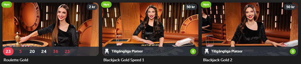 Live casino på Betsafe.