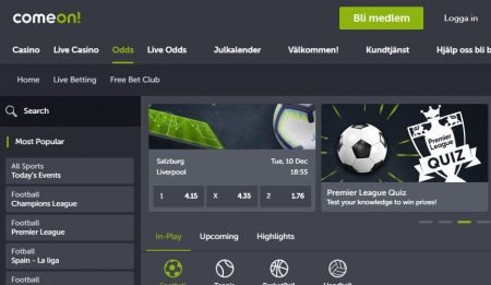 ComeOn odds & live-betting