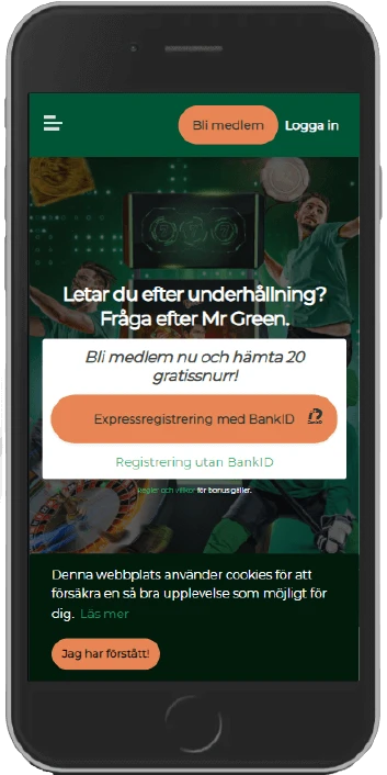 Mr Green casino mobilversionen