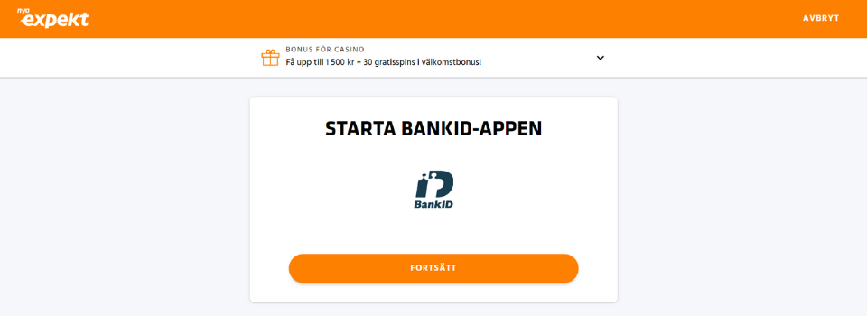 Expekt Casino BankID appen
