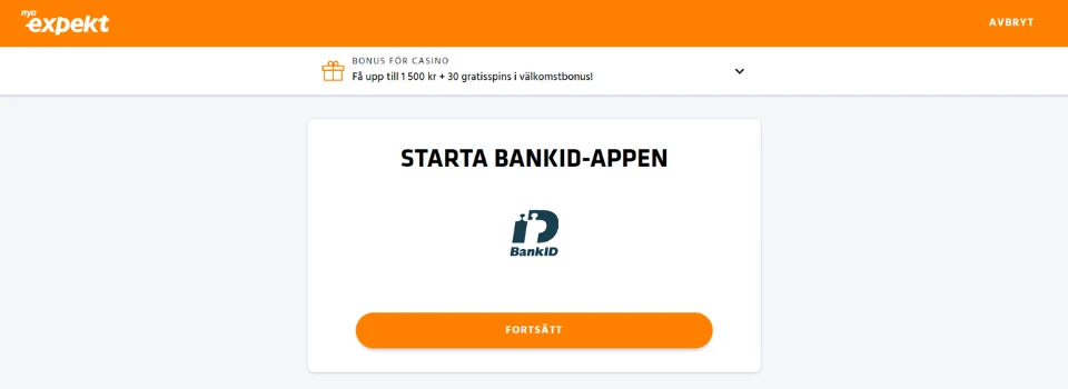 Expekt Casino BankID appen