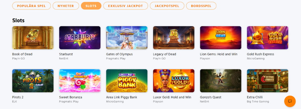 Exepkt Casino spelautomater