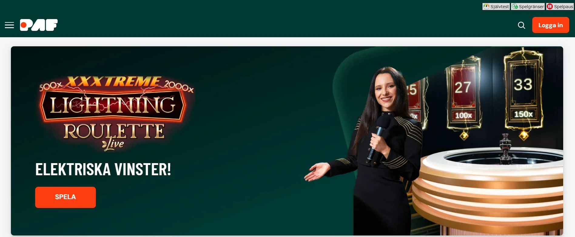 Paf live casino