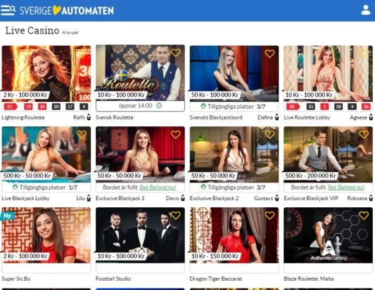 SverigeAutomaten live-casino