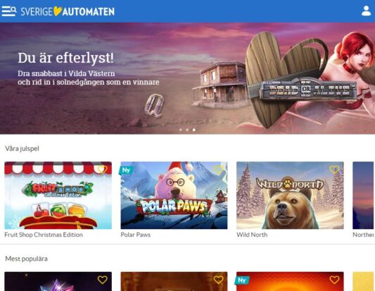 Spelautomater hos Sverigeautomaten
