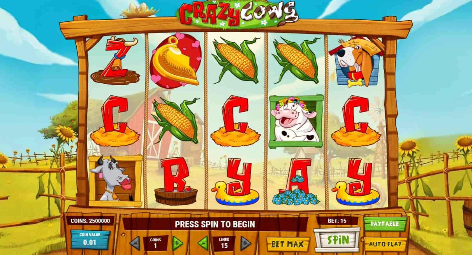 crazy cows casino spelplan