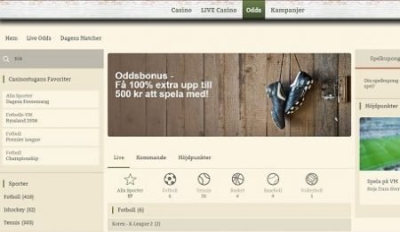 Casinostugan odds