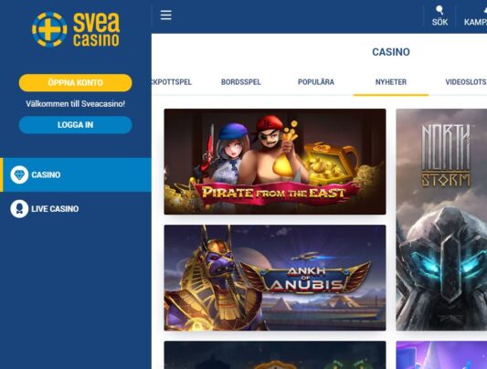 SveaCasino spelautomater