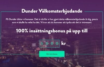 Dunder casino bonus