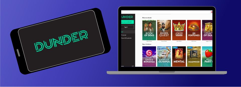 Dunder Casino i mobil och dator