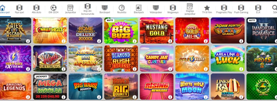 Betway Casino spelautomater
