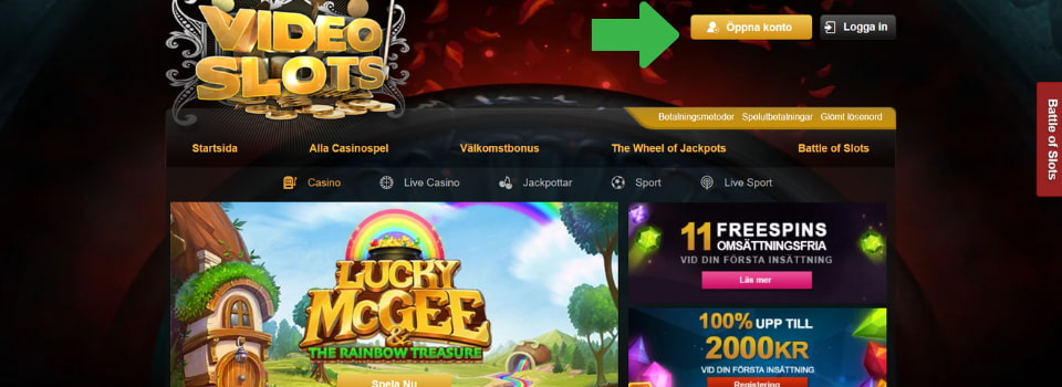 Videoslots Casino öppna konto