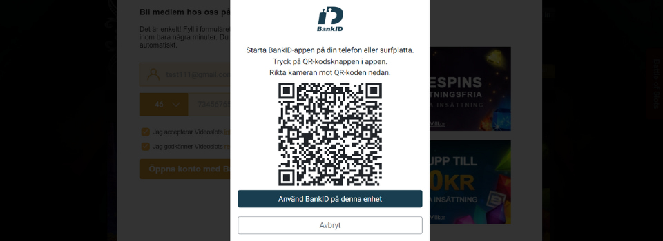 Videoslots Casino QR-kod