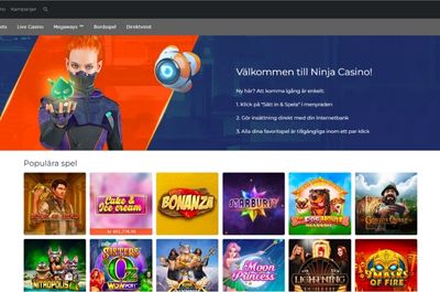 Ninja casino Sverige hemsida