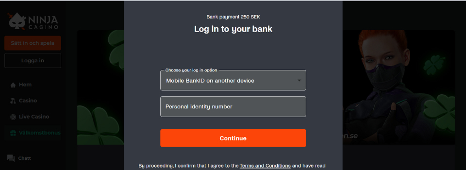 Ninja Casino logga in på din bank