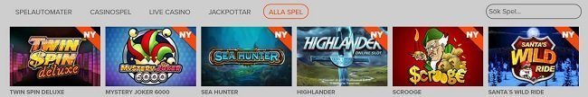 exempel på spel hos Ninja Casino