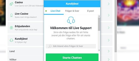 snabbare online casino kundtjänst