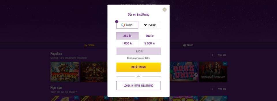 lucky casino login och insättning