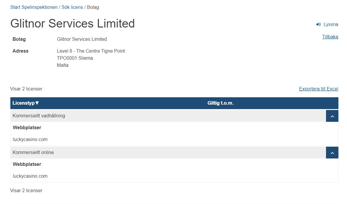 Lucky casinos svenska spellicens från spelinspektionen