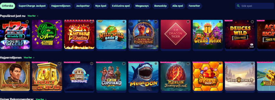 Hajper Casino spelautomater