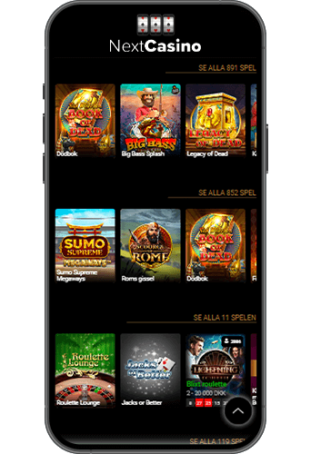 Next Casino på mobilen