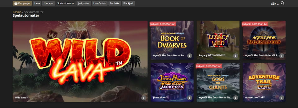 Betfair Casino spelautomater