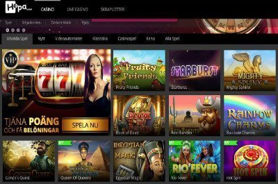 Hopa Casino startsida