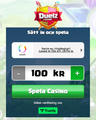 Duelz casino insättning och betalningsmetoder
