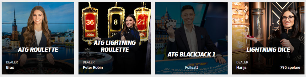 Live casino på atg.
