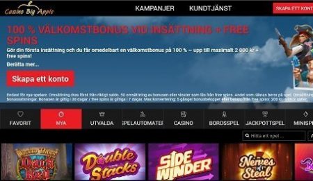 Big Apple Casino homepage