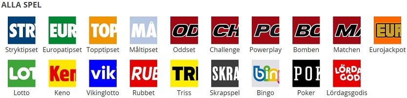 Svenska Spel spelutbud