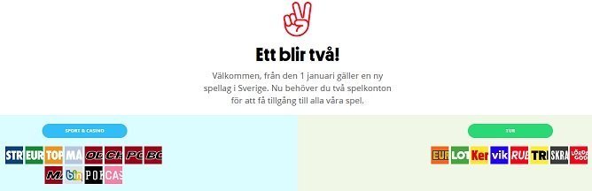 Sveriges nya Svenska Spel - ett blir två