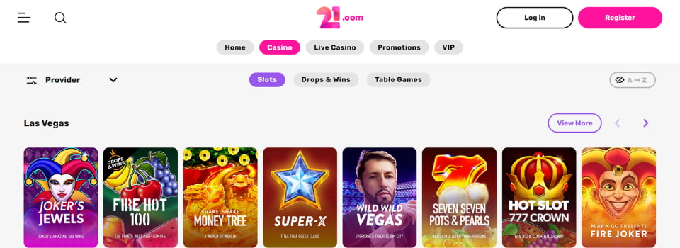 21.com Casino startsida
