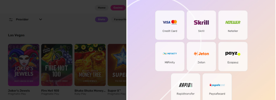 21.com Casino insättningsmetod