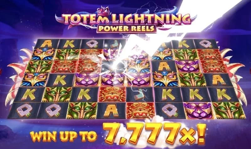 Totem Lightning Power Reels spelplan. 