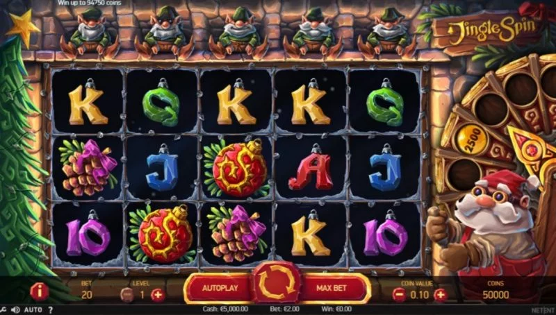 Jingle Spin symboler på spelplan