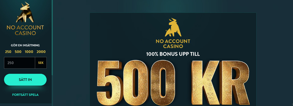 No Account Casino startsida