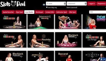 Slots Devil live casino lobby
