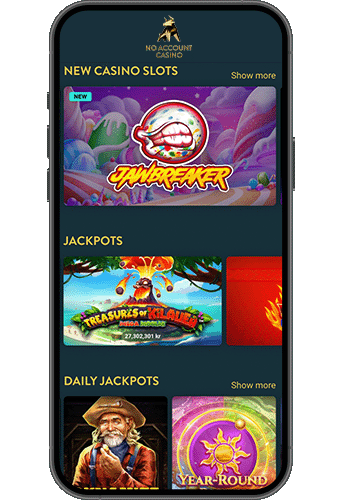 No Account Casino på mobilen