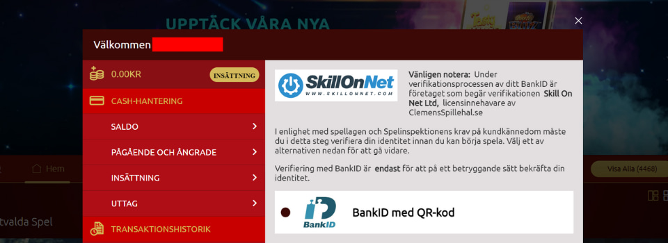 BankID QR-kod hos Clemens Spillehal