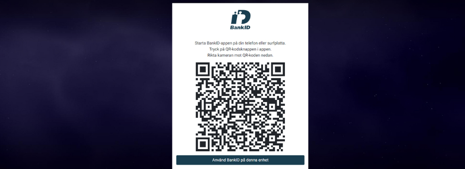 QR-kod BankID-verifiering hos Hyper Casino