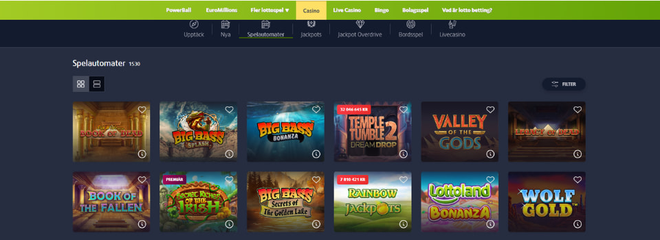 Bilder på spelautomater hos Lottoland Casino