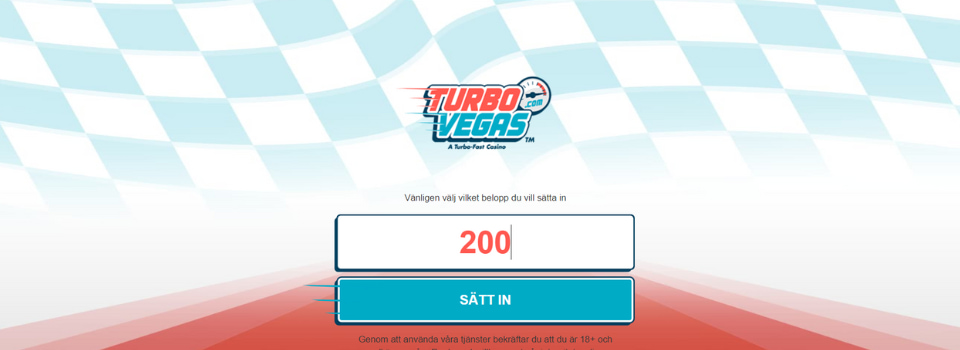 Ange insättningsbelopp hos TurboVegas