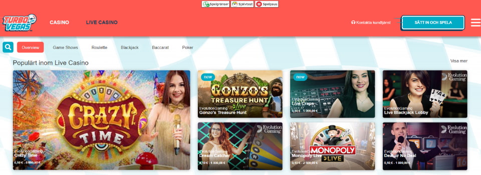 TurboVegas live casino spel