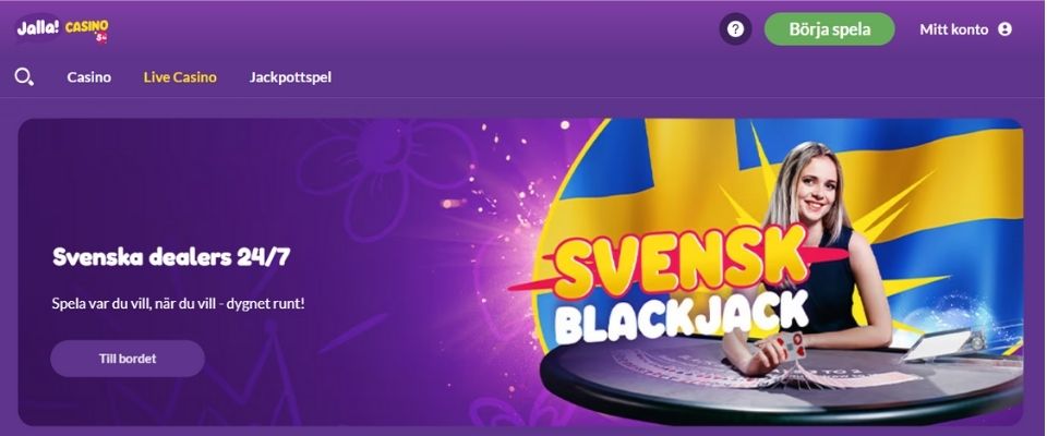 Jalla casino live casino Sverige
