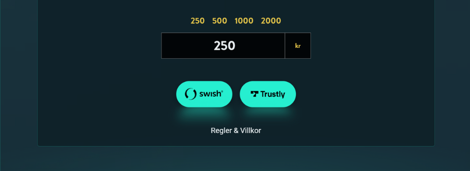 No Account Bet Swish-knapp