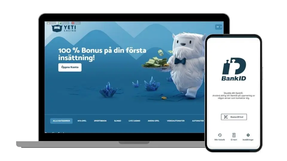 Yeti Casino BankID-inlogging och registrering