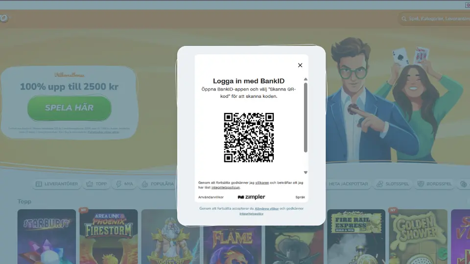 Yoo casino registrering BankID QRkod
