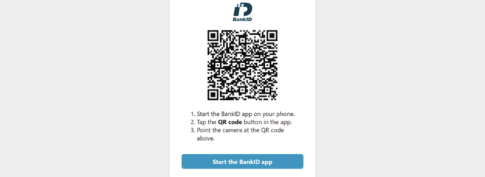 Jackpotjoy QR-kod med BankID